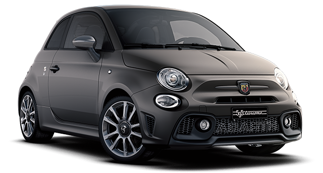 Abarth 595 Turismo grigio pista e rosso officina